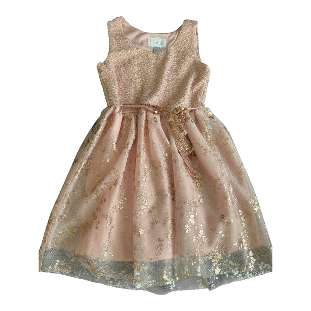 The Children's Place Pink and Gold Floral Dress